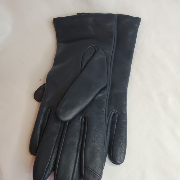 Lands' End Jackets & Blazers - Black Soft Leather Cashmere Lined Luxury Gloves Land's End Touch Size Large
